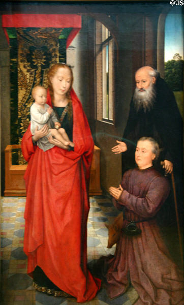 Virgin & Child with St Anthony & donor (1472) by Hans Memling at National Gallery of Canada. Ottawa, ON.