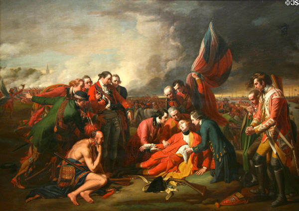 Death of General Wolfe (1882) by George D. Tomlinson (after Benjamin West) at National Gallery of Canada. Ottawa, ON.