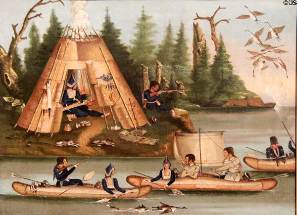 Mi'kmaq Indians painting (c1850) by unknown Canadian at National Gallery of Canada. Ottawa, ON.
