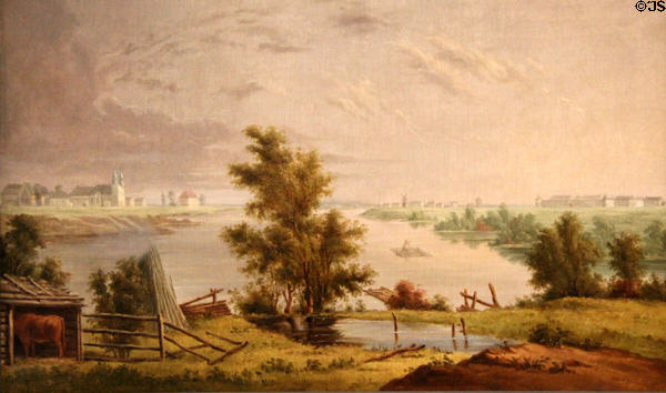 Fort Garry & St. Boniface painting (c1851-6) by Paul Kane at National Gallery of Canada. Ottawa, ON.