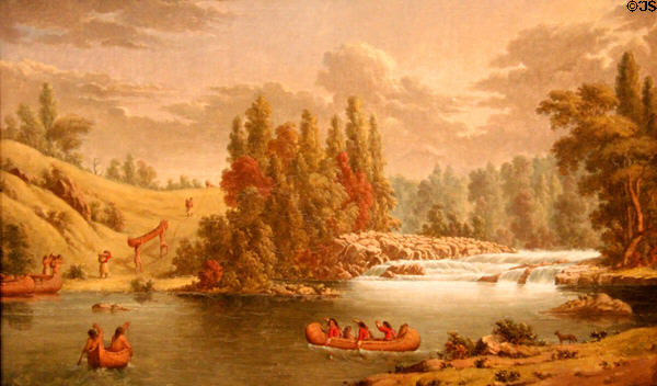 White Mud Portage, Winnipeg River painting (c1851-6) by Paul Kane at National Gallery of Canada. Ottawa, ON.