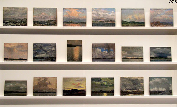 Oil studies on small portable boards (e.g. plywood) painted in the field (1913-17) by Tom Thomson at National Gallery of Canada. Ottawa, ON.