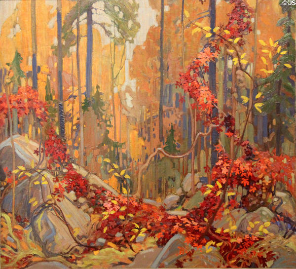 Autumn's Garland painting (1915-6) by Tom Thomson at National Gallery of Canada. Ottawa, ON.