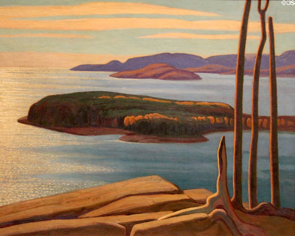 Afternoon Sun, North Shore, Lake Superior painting (1924) by Lawren S. Harris at National Gallery of Canada. Ottawa, ON.
