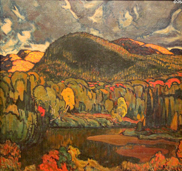 Gleams on the Hills painting (1921) by J.E.H. MacDonald at National Gallery of Canada. Ottawa, ON.
