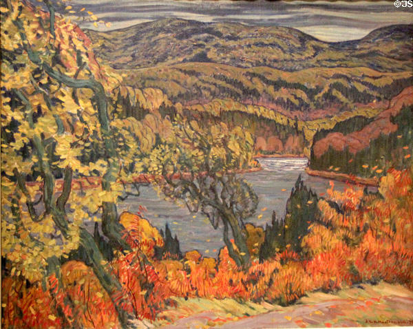 Autumn in Algoma painting (1922) by J.E.H. MacDonald at National Gallery of Canada. Ottawa, ON.