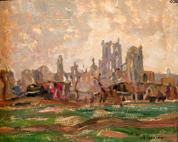 Ypres painting (1917) by war artist A.Y. Jackson at National Gallery of Canada. Ottawa, ON.