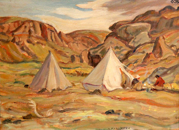 Camp in Coppermine Country painting (1950) by A.Y. Jackson at National Gallery of Canada. Ottawa, ON.