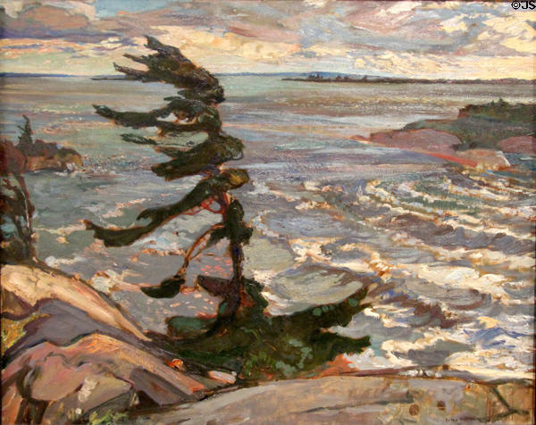 Stormy Weather, Georgian Bay painting (1921) by F.H.Varley at National Gallery of Canada. Ottawa, ON.