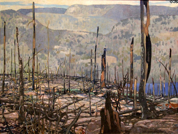 Fire-Swept Algoma painting (1920) by Franz Johnston at National Gallery of Canada. Ottawa, ON.