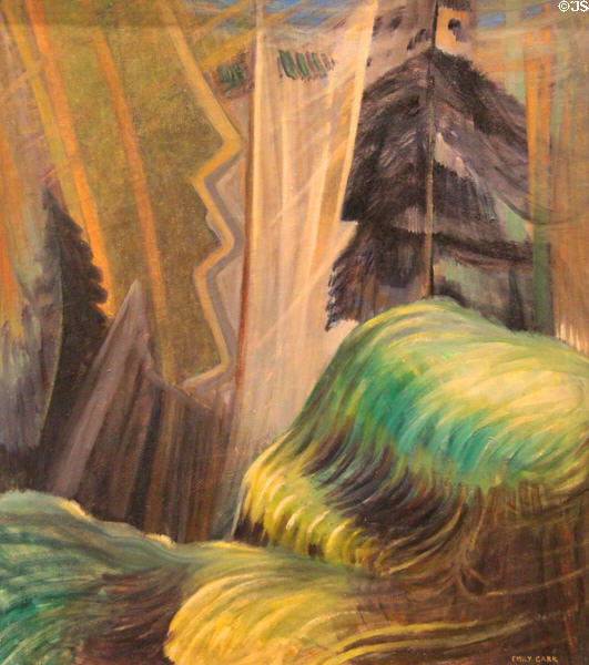 Forest Interior in Shafts of Lights painting (1935-7) by Emily Carr at National Gallery of Canada. Ottawa, ON.