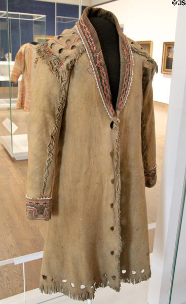 Native coat (c1844) by Mississauga artist at National Gallery of Canada. Ottawa, ON.