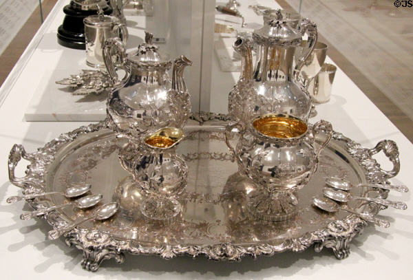 Laminated silver on copper & tin tea service (c1840-50) by unknown of Britain at National Gallery of Canada. Ottawa, ON.