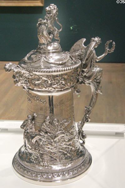 Silver Hiram Walker horse racing cup (1894) by Gorham Mfg. Co. of Providence, RI for J.E. Ellis & Co. of Toronto, ON at National Gallery of Canada. Ottawa, ON.