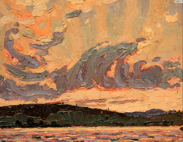 Morning painting on board (1915) by Tom Thompson at Tom Thompson Art Gallery. Owen Sound, ON.