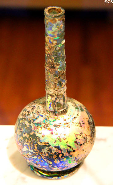 Glass bottle (9th-10thC) prob. from Iran at Aga Khan Museum. Toronto, ON.