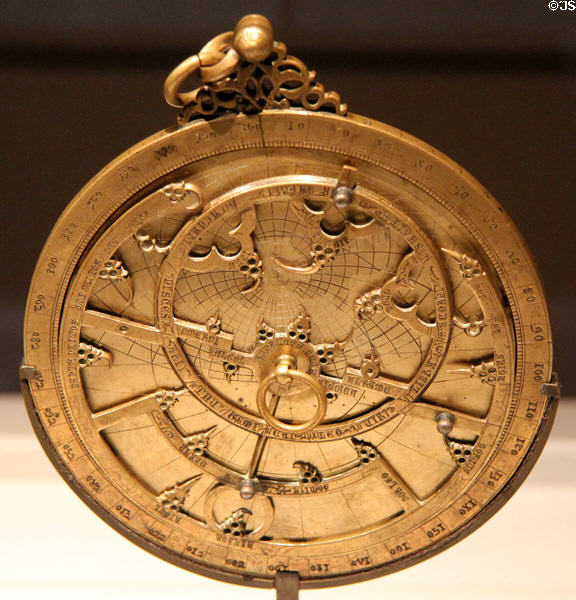 Bronze astrolabe (14thC) from Arabic Spain at Aga Khan Museum. Toronto, ON.
