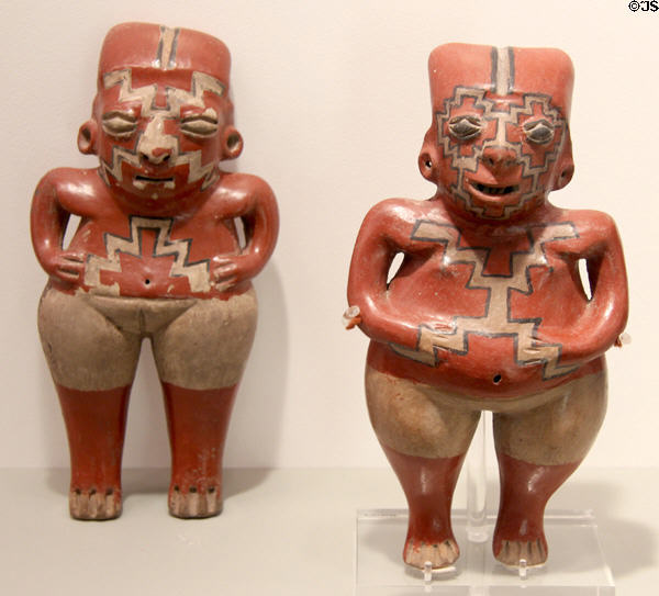 Chupicuaro-style earthenware female figures (300 BCE - 100 CE) from Guanajuato or Michoacán, Mexico at Gardiner Museum. Toronto, ON.