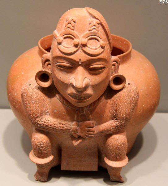 Teotihuacan earthenware effigy jar (250-650) from central Mexico at Gardiner Museum. Toronto, ON.