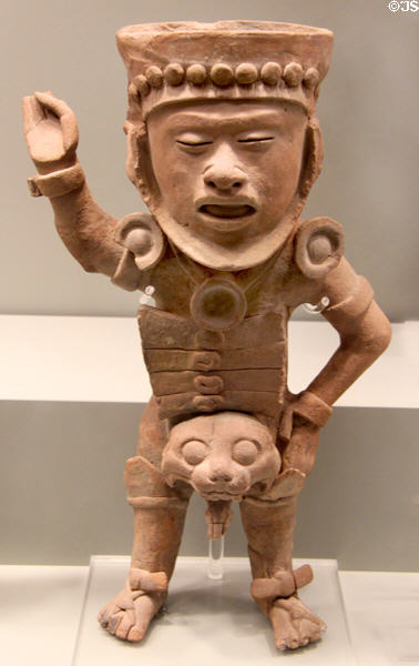 El Zapotal style earthenware standing male figure (600-900) from Veracruz, Mexico at Gardiner Museum. Toronto, ON.
