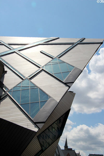 Chin Crystal peaks against sky at Royal Ontario Museum. Toronto, ON.
