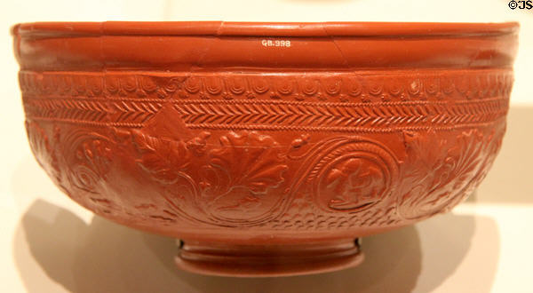 Samian ware bowl (65-80 CE) from Gaul at Royal Ontario Museum. Toronto, ON.