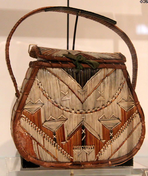 Mi'kmaq porcupine quill purse (1820-50) from Atlantic Canada at Royal Ontario Museum. Toronto, ON.