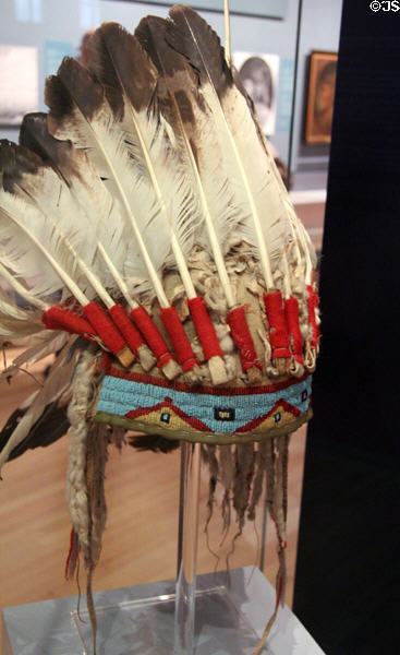 Sitting Bull's eagle feather war bonnet (c1875) in Hunkpapa Lakota style at Royal Ontario Museum. Toronto, ON.