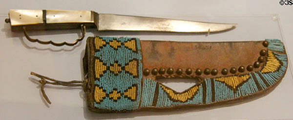 Alberta Blackfoot knife & beaded sheath (c1875) at Royal Ontario Museum. Toronto, ON.