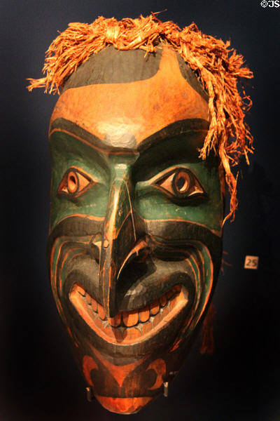 Mask of Bak'was (19th-20th C) from Quatsino, Vancouver Island at Royal Ontario Museum. Toronto, ON.