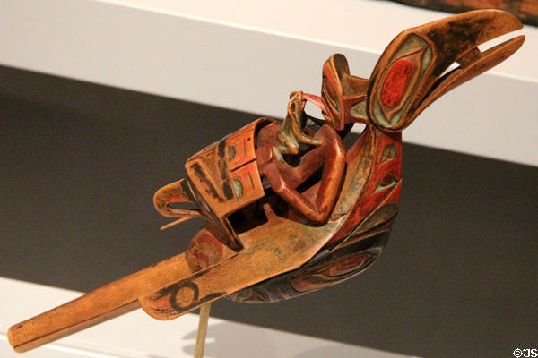 Nisga'a raven rattle (early 20thC) from Nass River at Royal Ontario Museum. Toronto, ON.