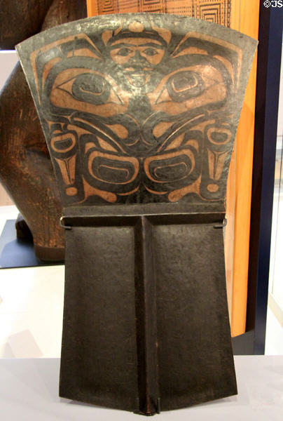 Haida copper shield (early 20thC) at Royal Ontario Museum. Toronto, ON.