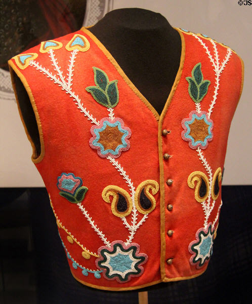 Ojibwe beaded vest (early 19thC) at Royal Ontario Museum. Toronto, ON.