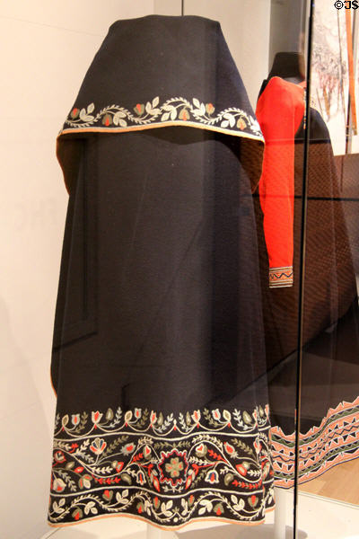 James Bay Cree embroidered cape (c1850s) at Royal Ontario Museum. Toronto, ON.
