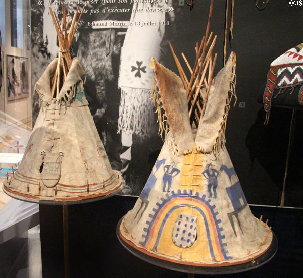 Saskatchewan Plains Cree miniature tipi models made for sale (c1908) at Royal Ontario Museum. Toronto, ON.