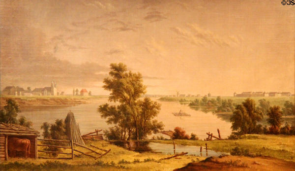 Red River Settlement painting (1848-56) by Paul Kane at Royal Ontario Museum. Toronto, ON.