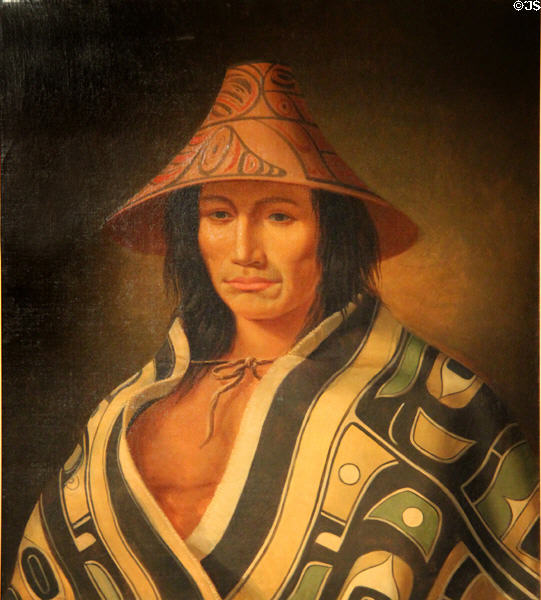 A Babbine Chief portrait (1848-56) by Paul Kane at Royal Ontario Museum. Toronto, ON.