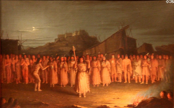 Scalp Dance, Colville painting (1848-56) by Paul Kane at Royal Ontario Museum. Toronto, ON.