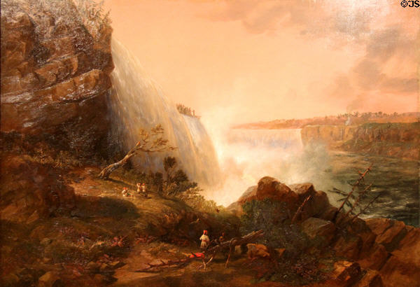 Niagara Falls with Trappers painting (1837) by James Wilson Carmichael at Royal Ontario Museum. Toronto, ON.