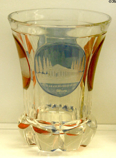 Bohemian stained & cut beaker (1830-40) at Royal Ontario Museum. Toronto, ON.