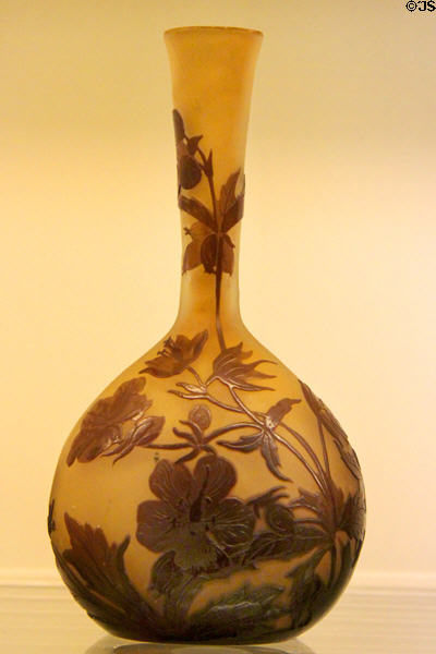 Art Nouveau glass vase (1890-1900) by Émile Gallé of France at Royal Ontario Museum. Toronto, ON.