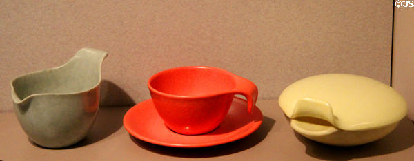 Plastic Melamine dinnerware (c1937) by American Cyanamid at Royal Ontario Museum. Toronto, ON.