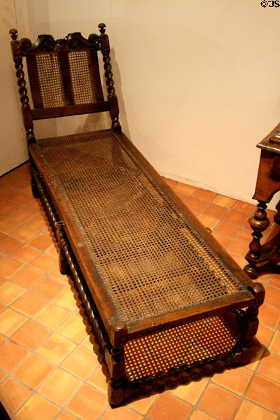 European day bed typical of late Medieval urban house (1480-1520) at Royal Ontario Museum. Toronto, ON.
