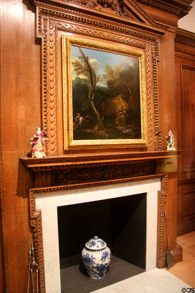 Fireplace from English formal room (1750-60) at Royal Ontario Museum. Toronto, ON.
