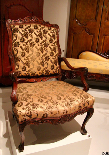 Louis XV- style armchair (c1770-90) from France or Quebec at Royal Ontario Museum. Toronto, ON.