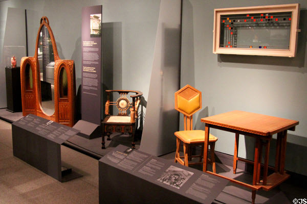 Collection of early 20thC modern furniture at Royal Ontario Museum. Toronto, ON.