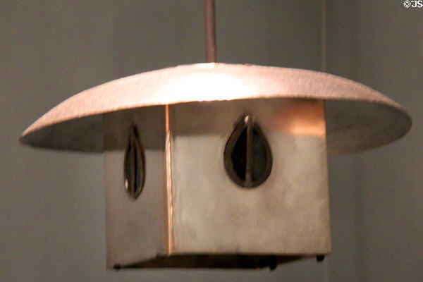 Metal lantern (1900) by Charles Rennie Mackintosh of Glasgow for his own house at Royal Ontario Museum. Toronto, ON.