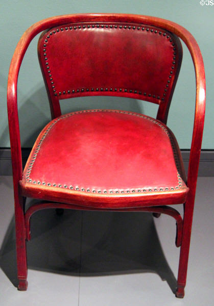 Bent beechwood armchair (c1900) by Gustav Siegel of Vienna (student of Joseph Hoffmann) at Royal Ontario Museum. Toronto, ON.