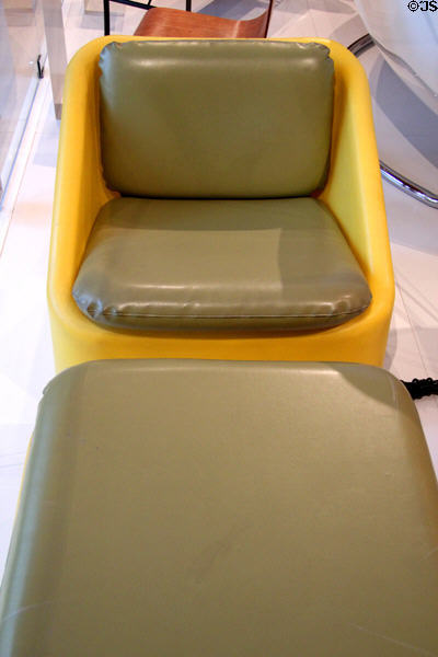 All plastic Habitat chair & ottoman (1967) by Jerry Adamson made for Moshe Safdie`s Habitat `67 at Montreal's Expo at Royal Ontario Museum. Toronto, ON.