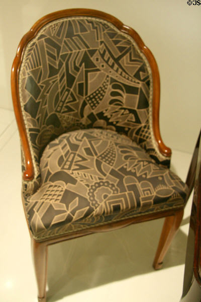 Art Deco upholstered side chair (prob. 1920) from France at Royal Ontario Museum. Toronto, ON.